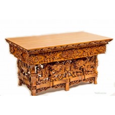 Hand Carved Altar Table Dragon Garuda Sheesham Wood Meditation Unique Small  724696660941  232332870727